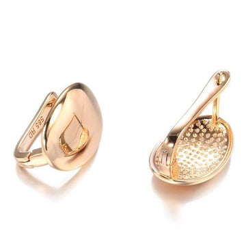 Hot Fashion Glossy Rose Gold Simple Oval High Quality Earrings - The Jewellery Supermarket